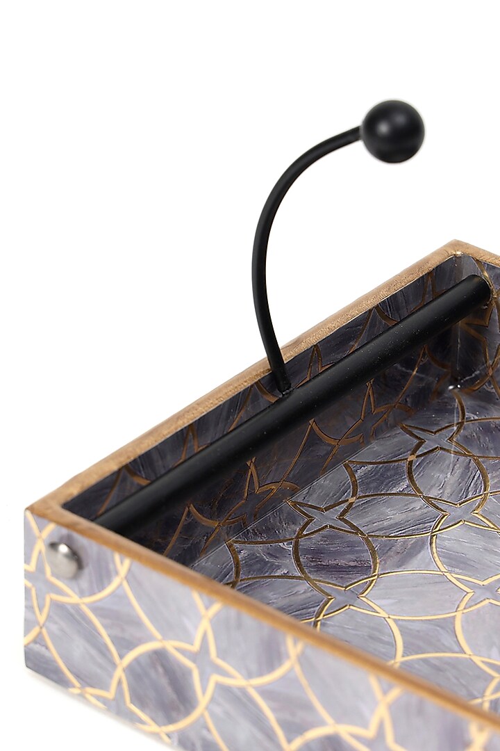 Mauve Wood Tissue Holder by BLUE ELEPHANT at Pernia's Pop Up Shop