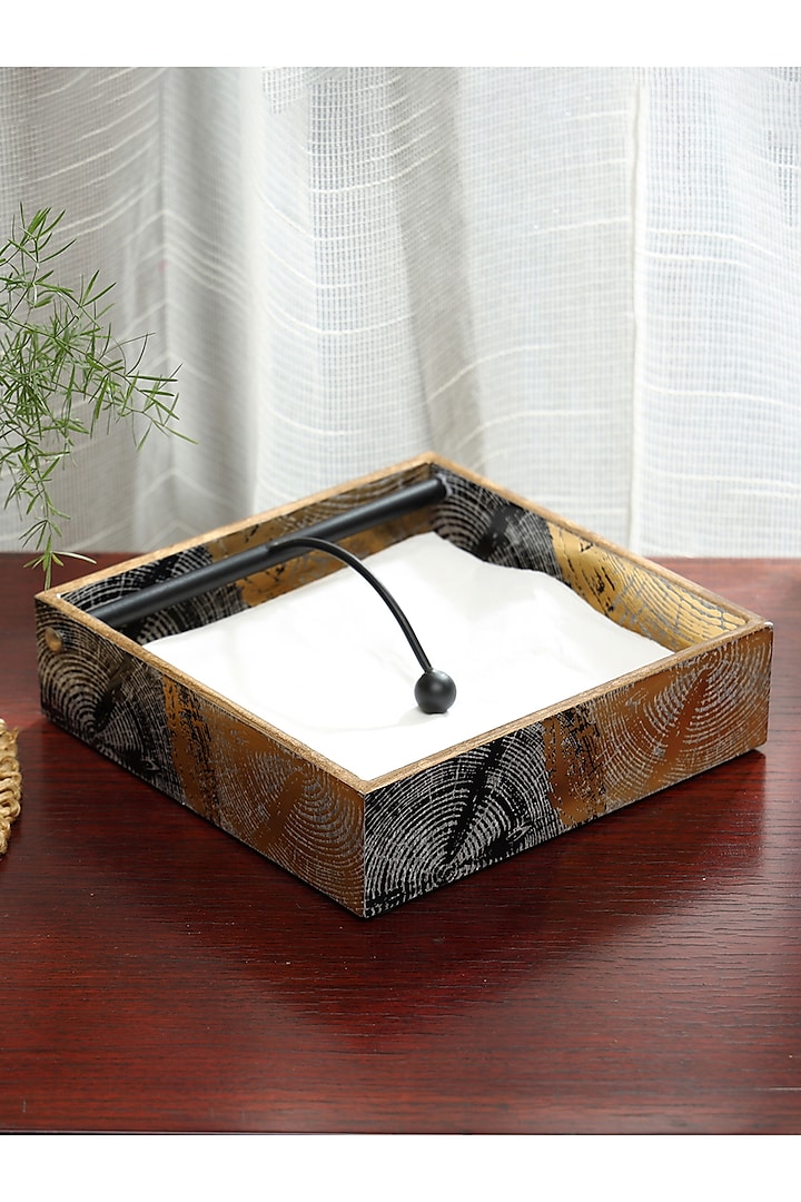 Silver Wood Tissue Holder by BLUE ELEPHANT