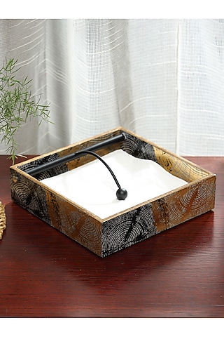Silver Wood Tissue Holder by BLUE ELEPHANT