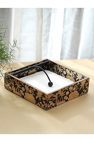 Black Wood Tissue Holder by BLUE ELEPHANT