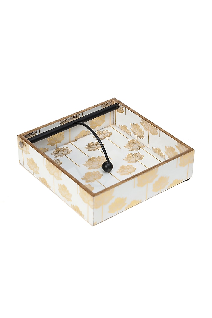 White Wood Tissue Holder by BLUE ELEPHANT at Pernia's Pop Up Shop