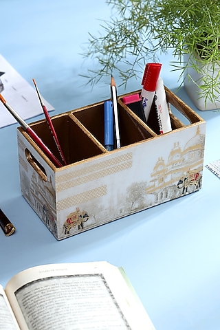 Multi-Colored Wood Cutlery Holder by BLUE ELEPHANT