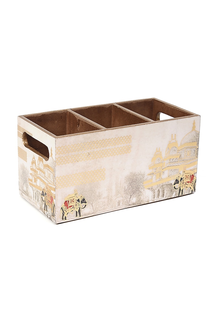 Multi-Colored Wood Cutlery Holder by BLUE ELEPHANT at Pernia's Pop Up Shop