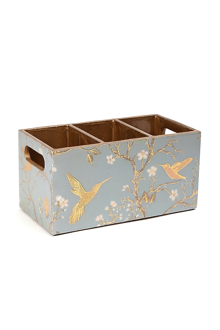 Silver Wood Cutlery Holder by BLUE ELEPHANT at Pernia's Pop Up Shop