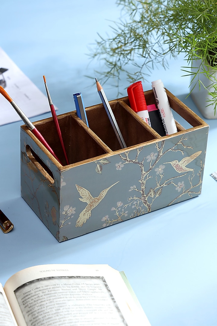 Silver Wood Cutlery Holder by BLUE ELEPHANT at Pernia's Pop Up Shop