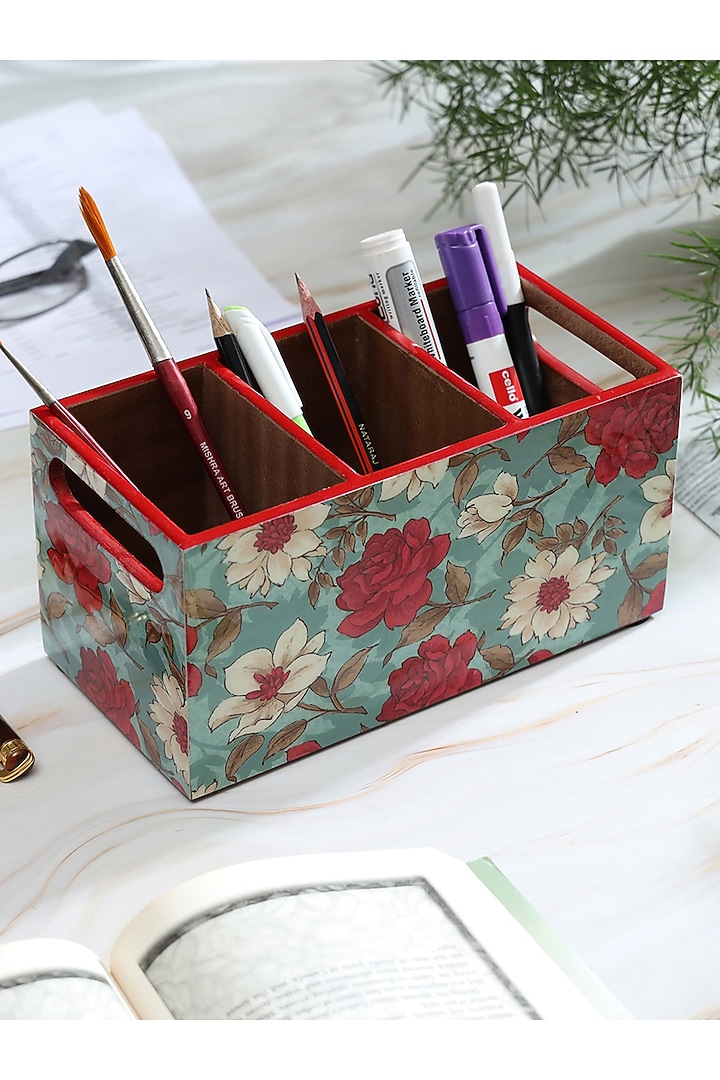 Red Wood Cutlery Holder by BLUE ELEPHANT at Pernia's Pop Up Shop