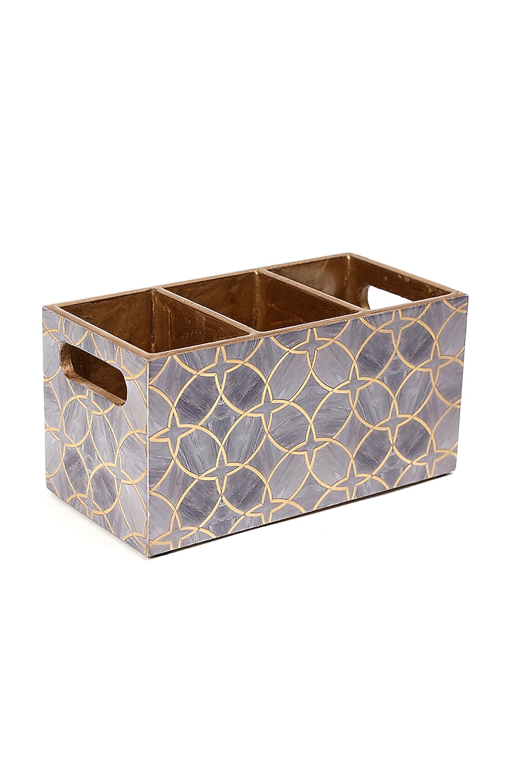 Mauve Wood Cutlery Holder by BLUE ELEPHANT at Pernia's Pop Up Shop