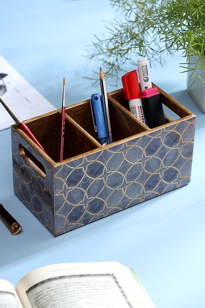 Mauve Wood Cutlery Holder by BLUE ELEPHANT at Pernia's Pop Up Shop