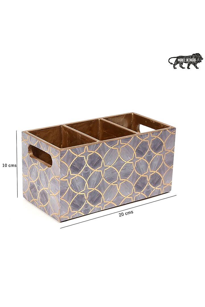Mauve Wood Cutlery Holder by BLUE ELEPHANT at Pernia's Pop Up Shop