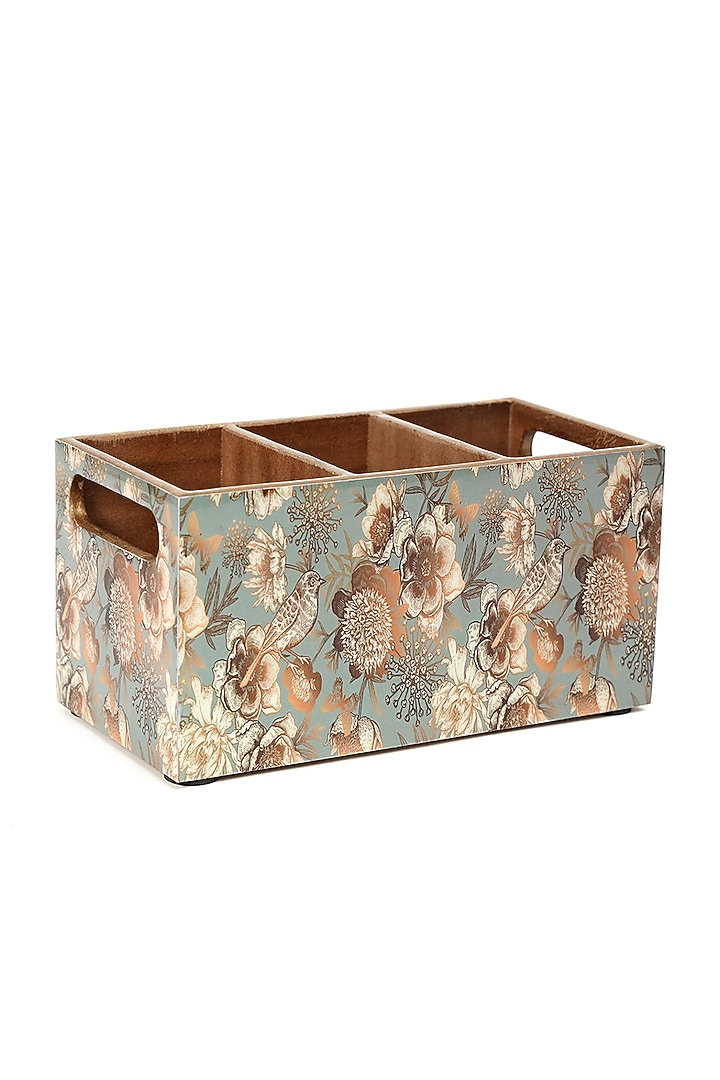 Grey Wood Cutlery Holder by BLUE ELEPHANT at Pernia's Pop Up Shop