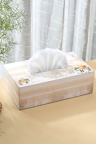 Multi-Colored Wood Tissue Box by BLUE ELEPHANT