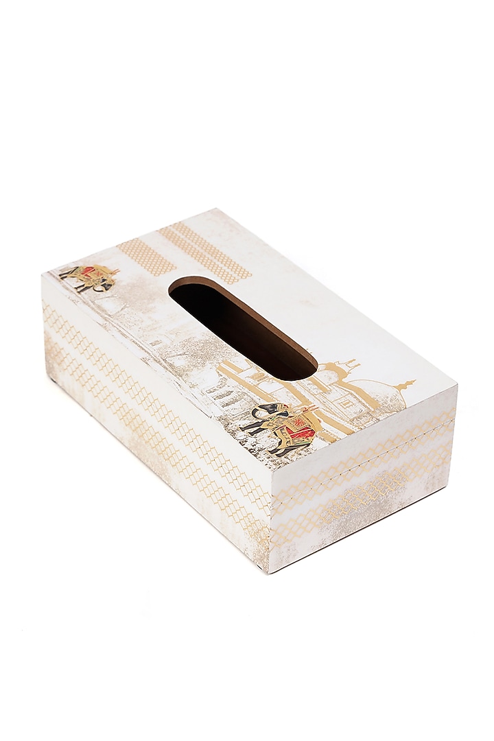 Multi-Colored Wood Tissue Box by BLUE ELEPHANT at Pernia's Pop Up Shop