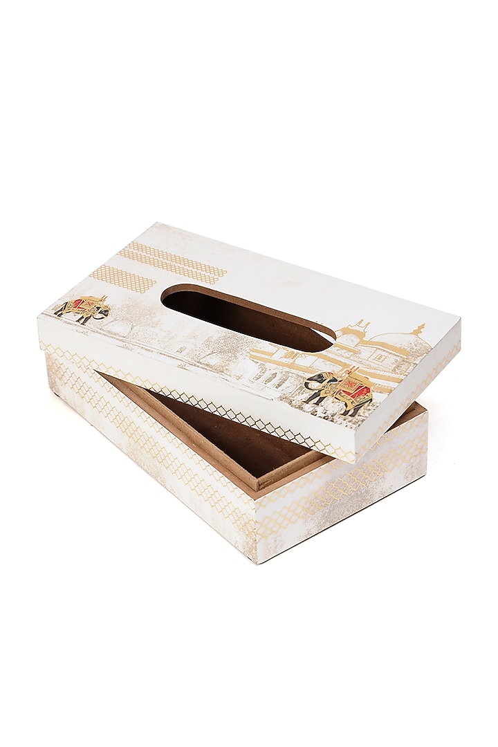 Multi-Colored Wood Tissue Box by BLUE ELEPHANT at Pernia's Pop Up Shop