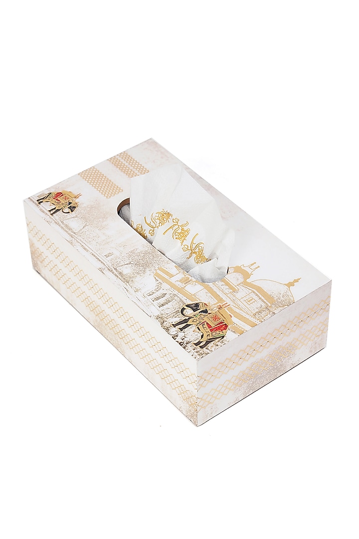 Multi-Colored Wood Tissue Box by BLUE ELEPHANT at Pernia's Pop Up Shop