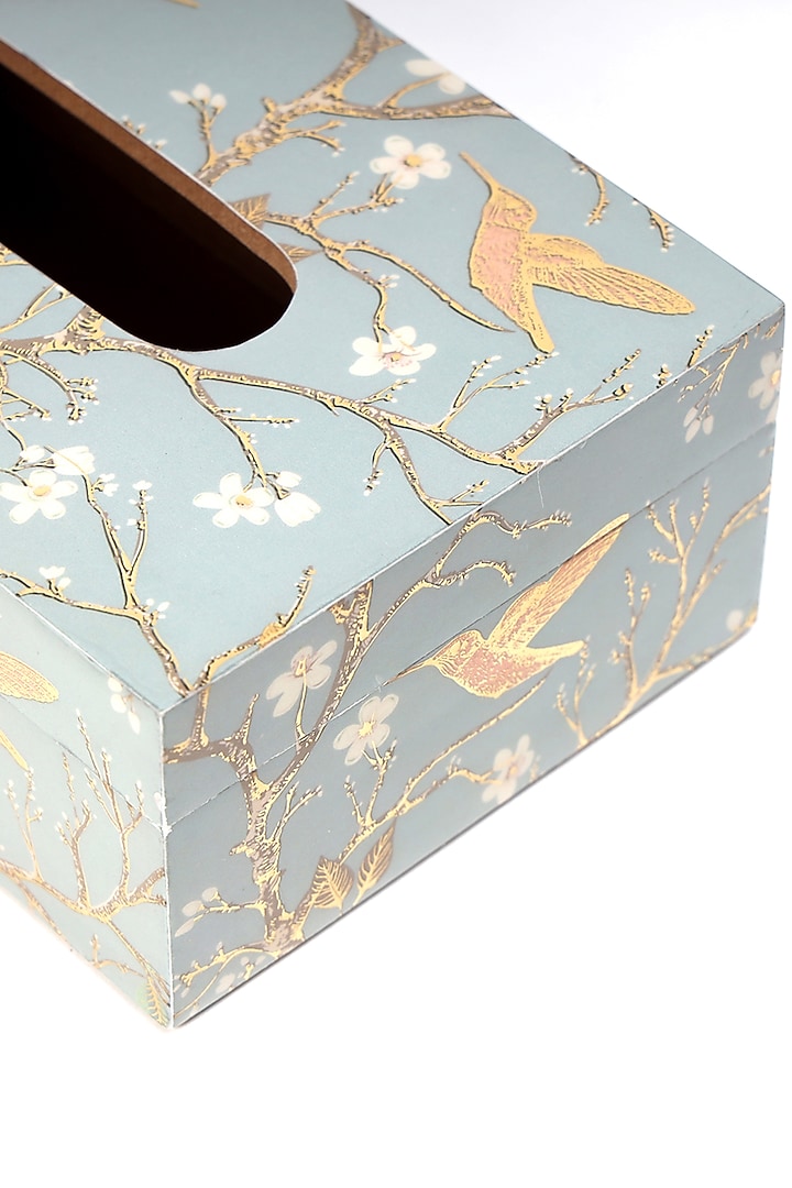 Silver Wood Tissue Box by BLUE ELEPHANT at Pernia's Pop Up Shop
