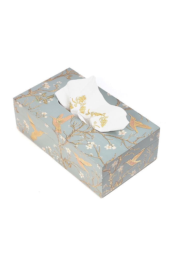 Silver Wood Tissue Box by BLUE ELEPHANT at Pernia's Pop Up Shop