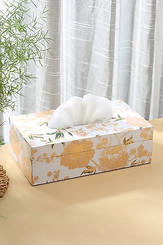 Multi-Colored Wood Tissue Box by BLUE ELEPHANT