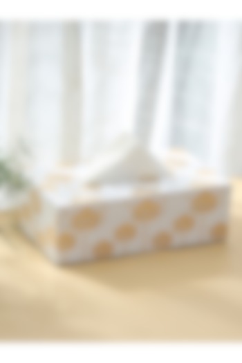 White Wood Tissue Box by BLUE ELEPHANT