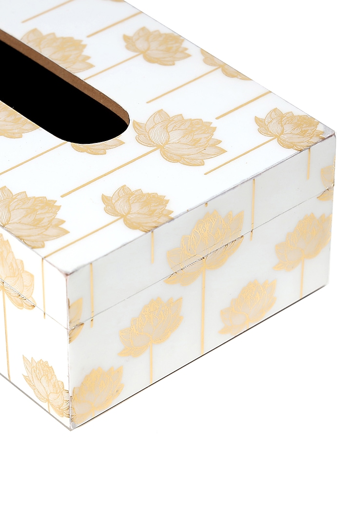 White Wood Tissue Box by BLUE ELEPHANT at Pernia's Pop Up Shop