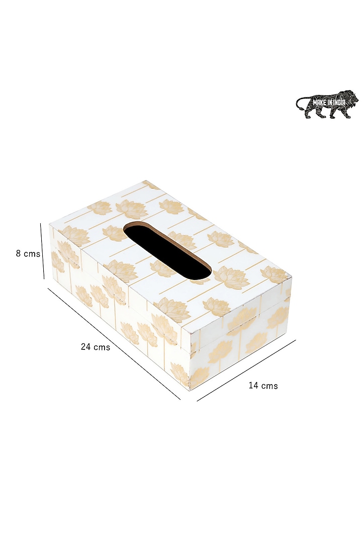 White Wood Tissue Box by BLUE ELEPHANT at Pernia's Pop Up Shop