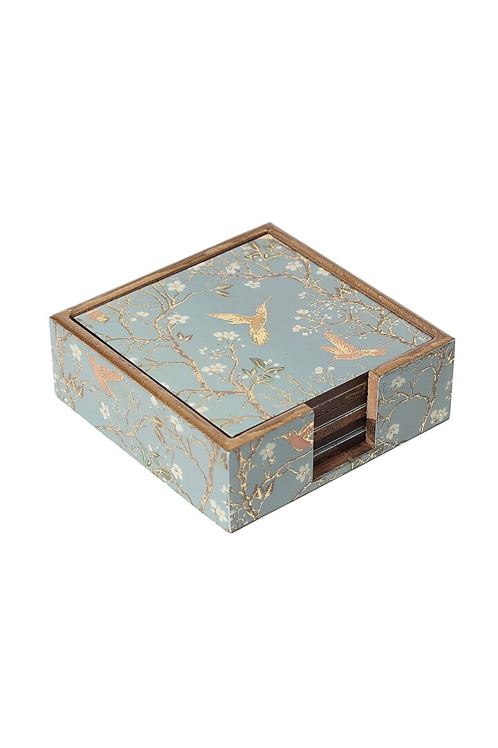 Silver Wood Coasters (Set Of 7) by BLUE ELEPHANT at Pernia's Pop Up Shop