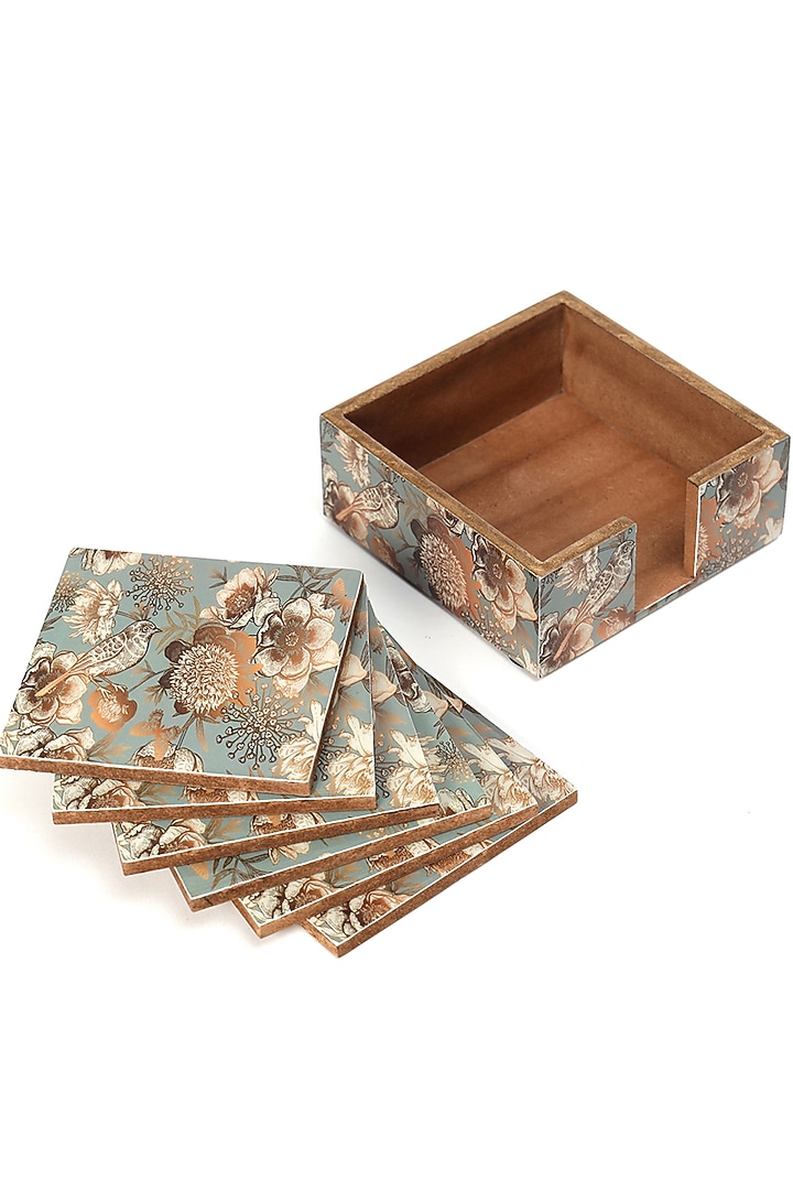 Grey Wood Coasters (Set Of 7) by BLUE ELEPHANT at Pernia's Pop Up Shop