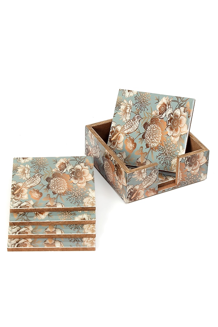 Grey Wood Coasters (Set Of 7) by BLUE ELEPHANT at Pernia's Pop Up Shop