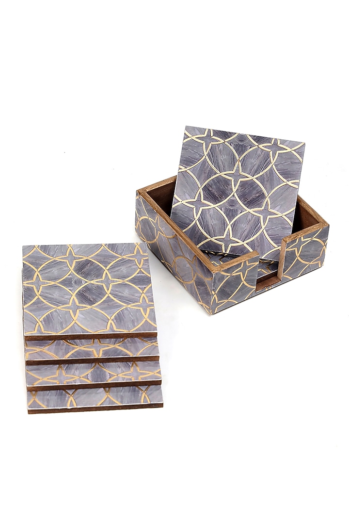Mauve Wood Coasters (Set Of 7) by BLUE ELEPHANT at Pernia's Pop Up Shop