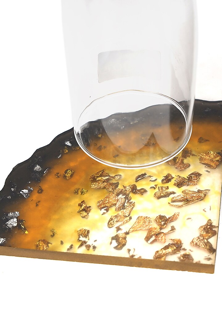 Black Resin Wine Holder & Coasters (Set Of 3) by BLUE ELEPHANT at Pernia's Pop Up Shop