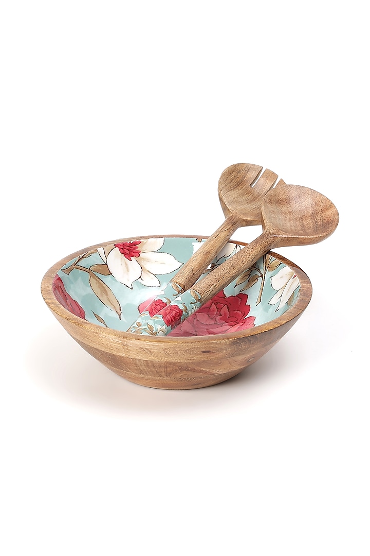 Red Mango Wood Bowl and Spoon set by BLUE ELEPHANT