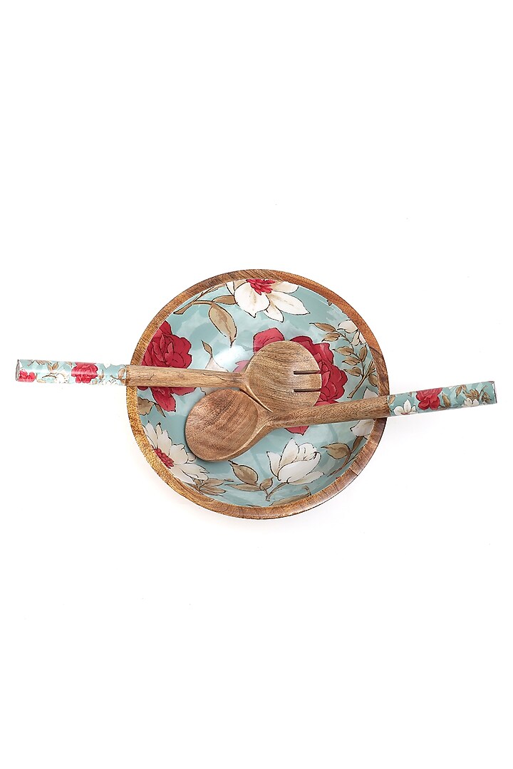 Red Mango Wood Bowl and Spoon set by BLUE ELEPHANT at Pernia's Pop Up Shop