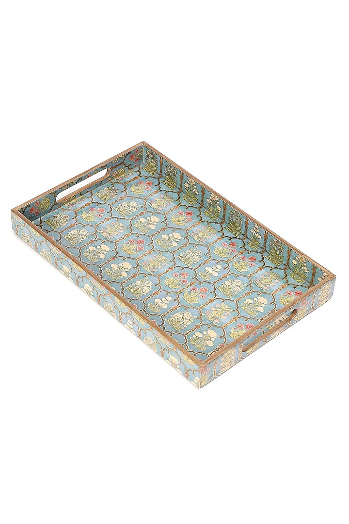 Multi-Colored Wood Printed Tray by BLUE ELEPHANT at Pernia's Pop Up Shop