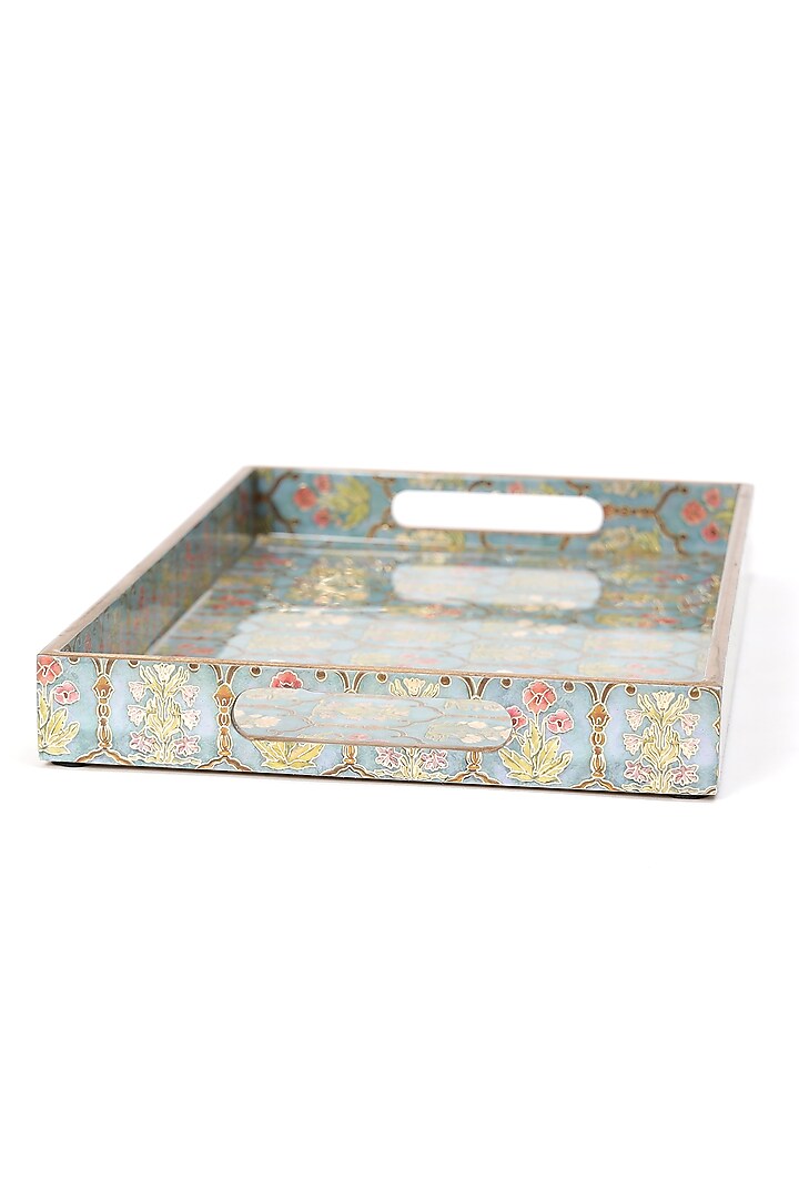 Multi-Colored Wood Printed Tray by BLUE ELEPHANT at Pernia's Pop Up Shop