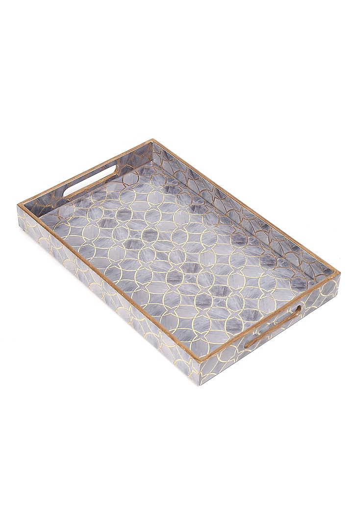 Mauve Wood Printed Tray by BLUE ELEPHANT at Pernia's Pop Up Shop