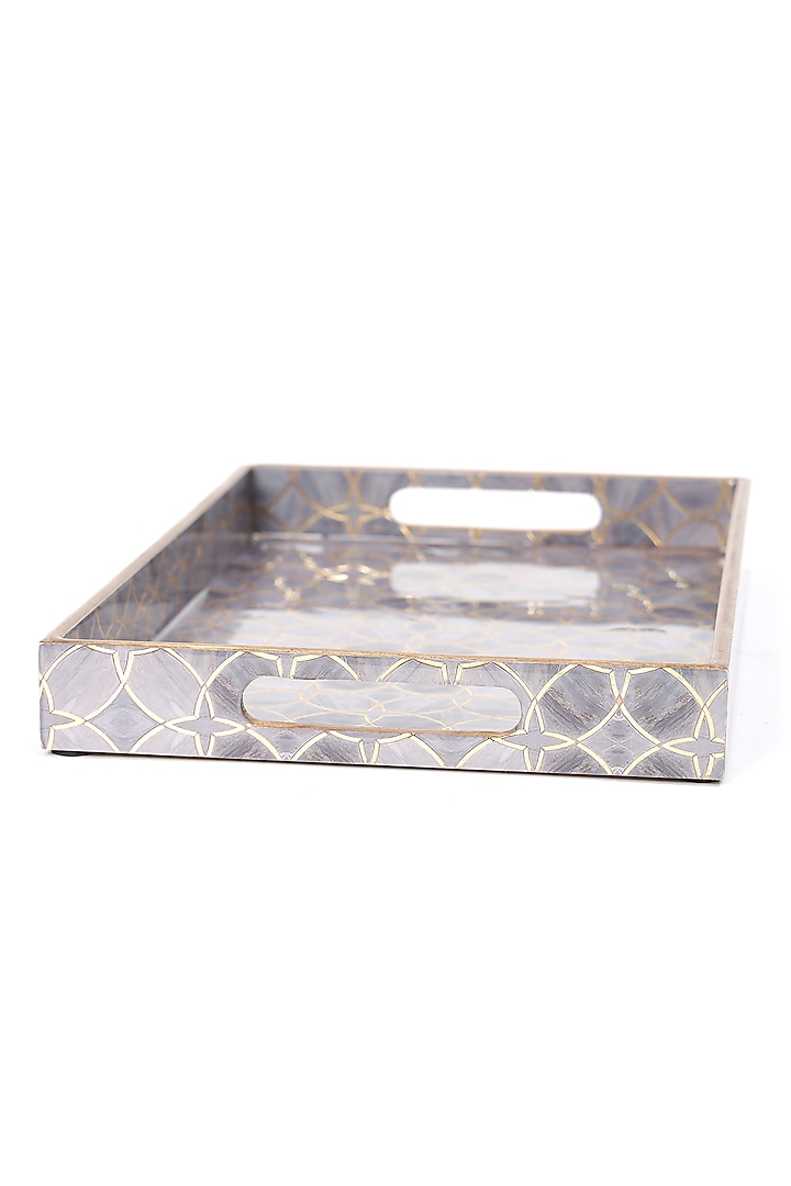 Mauve Wood Printed Tray by BLUE ELEPHANT at Pernia's Pop Up Shop