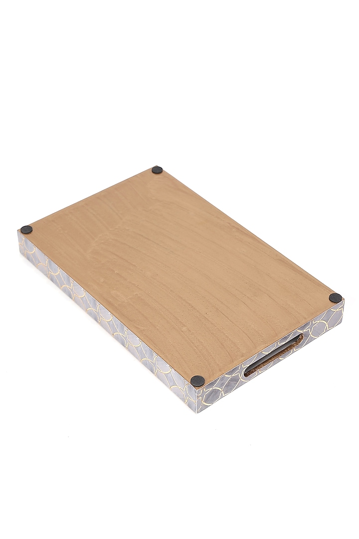 Mauve Wood Printed Tray by BLUE ELEPHANT at Pernia's Pop Up Shop