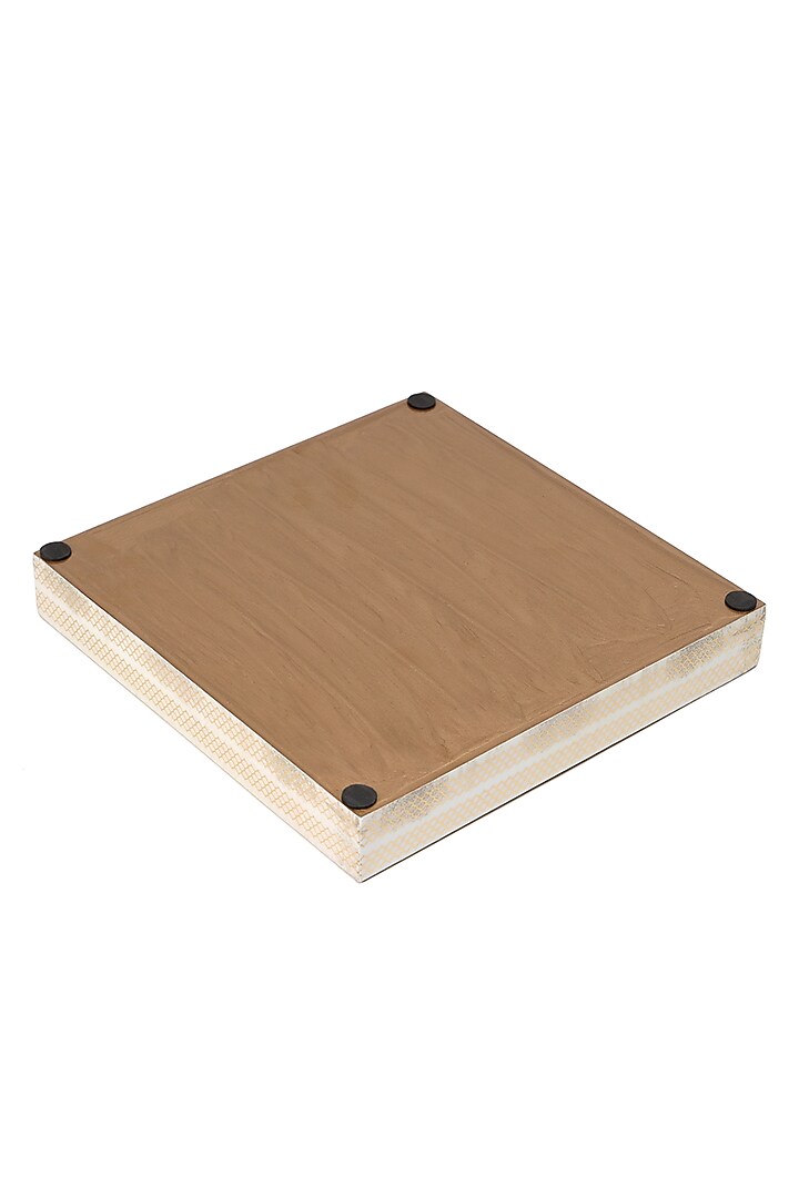 Multi-Colored Wood Printed Square Tray by BLUE ELEPHANT at Pernia's Pop Up Shop