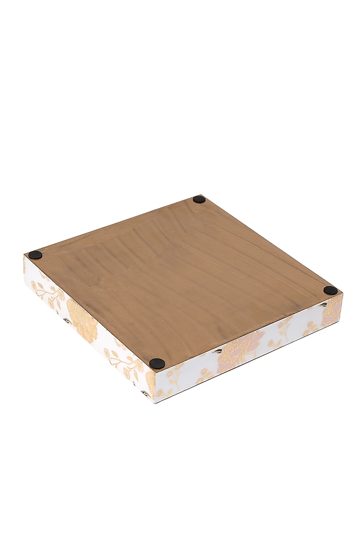 Multi-Colored Wood Printed Square Tray by BLUE ELEPHANT at Pernia's Pop Up Shop