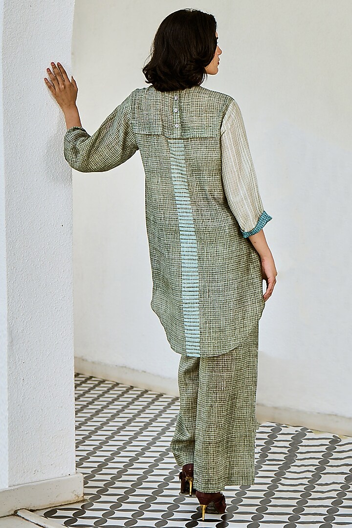 Blue Linen Co-Ord Set by Basil Leaf at Pernia's Pop Up Shop