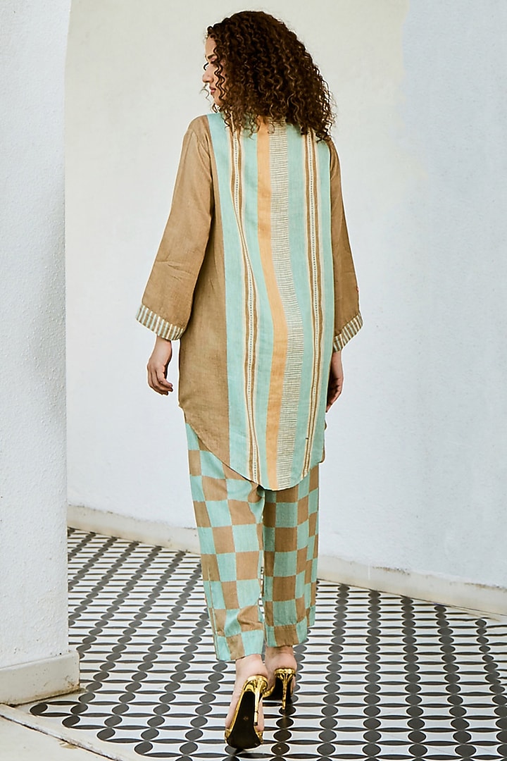 Brown Linen Co-Ord Set by Basil Leaf at Pernia's Pop Up Shop