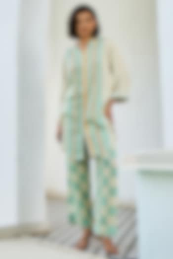 Off-White Linen Co-Ord Set by Basil Leaf at Pernia's Pop Up Shop