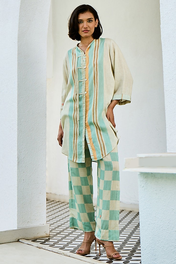 Off-White Linen Co-Ord Set by Basil Leaf at Pernia's Pop Up Shop