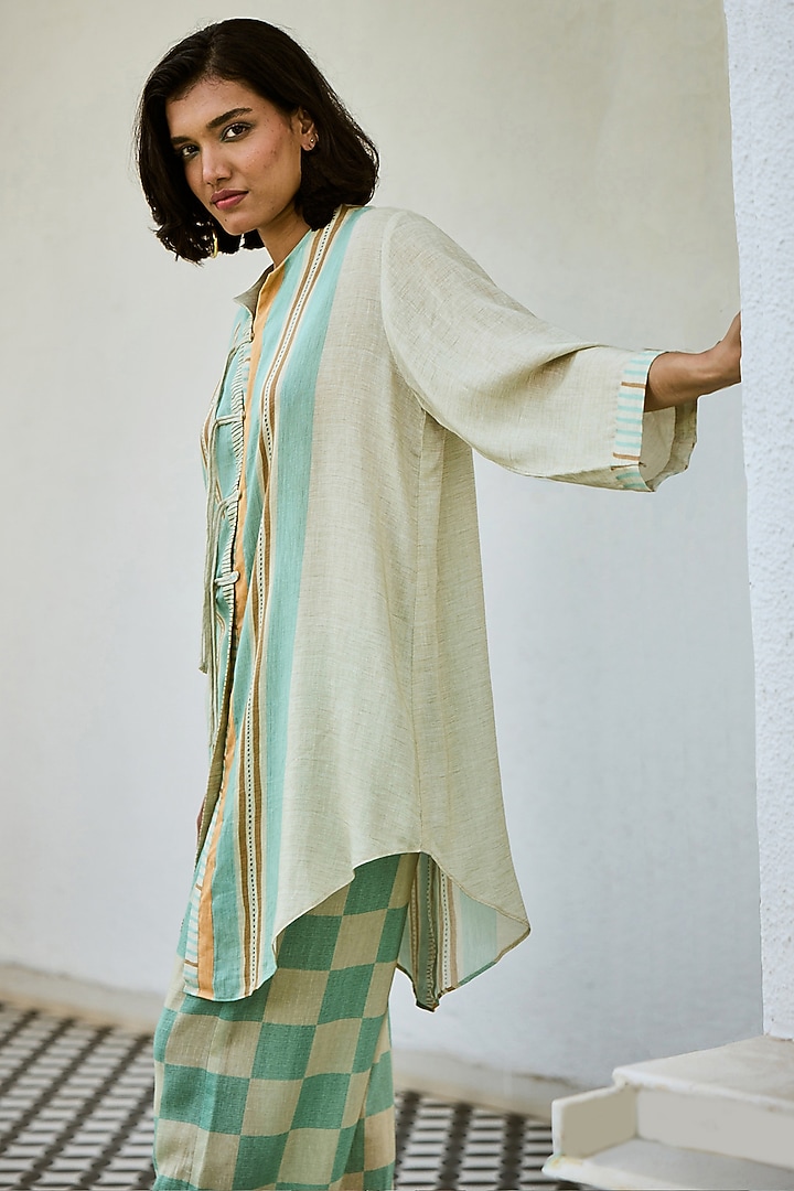 Off-White Linen Co-Ord Set by Basil Leaf at Pernia's Pop Up Shop