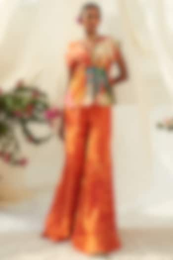 Rust Chinon Chiffon Pant Set by Basil Leaf at Pernia's Pop Up Shop