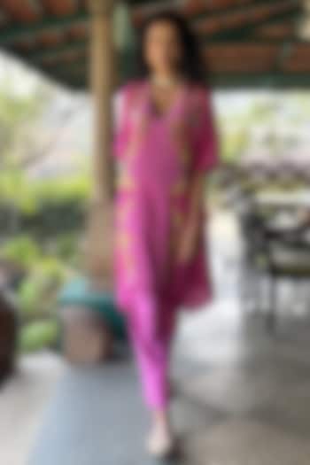 Hot Pink Crepe Co-Ord Set by Basil Leaf at Pernia's Pop Up Shop