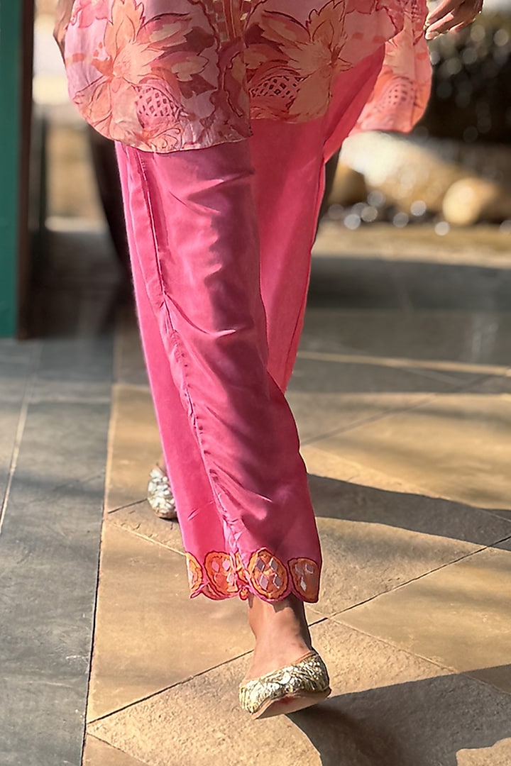 Pink Crepe Co-Ord Set by Basil Leaf at Pernia's Pop Up Shop