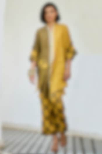 Yellow & Green Linen Co-Ord Set by Basil Leaf at Pernia's Pop Up Shop