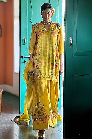 Flared Cutwork  Halter Top With Bias Sharara