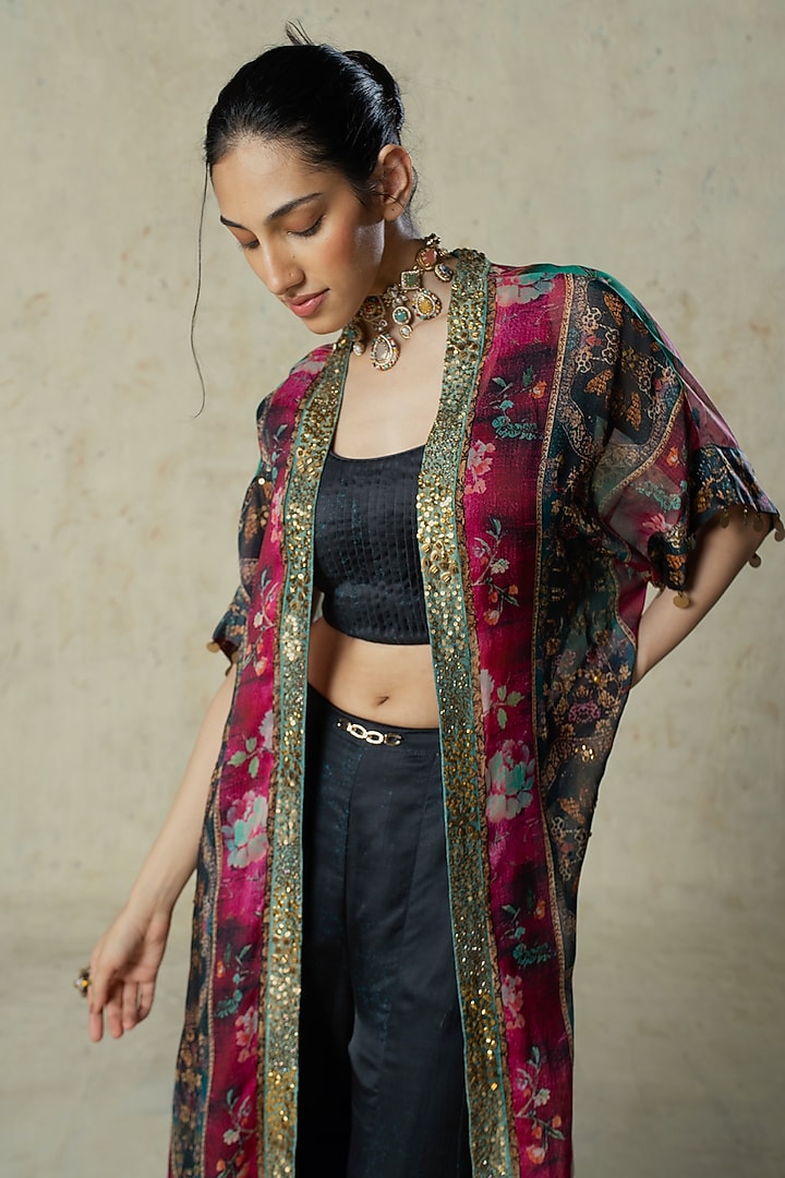 Black Linen Satin Pant Set by Basil Leaf at Pernia's Pop Up Shop