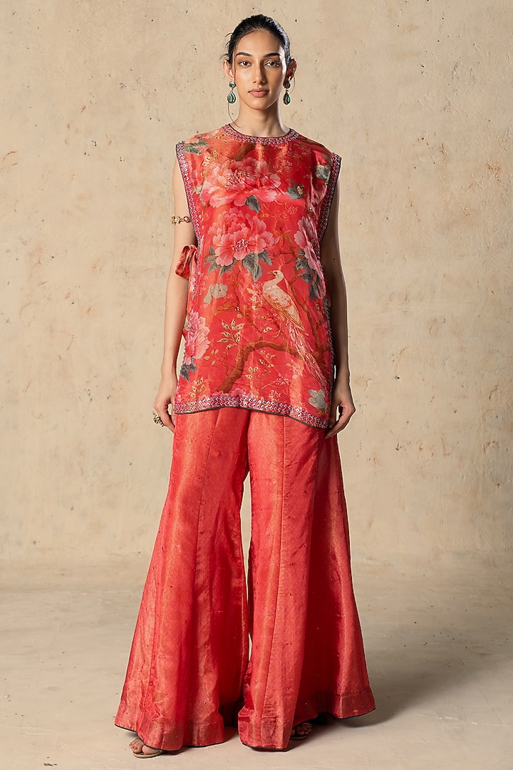Pink Tissue Printed Co-Ord Set by Basil Leaf at Pernia's Pop Up Shop